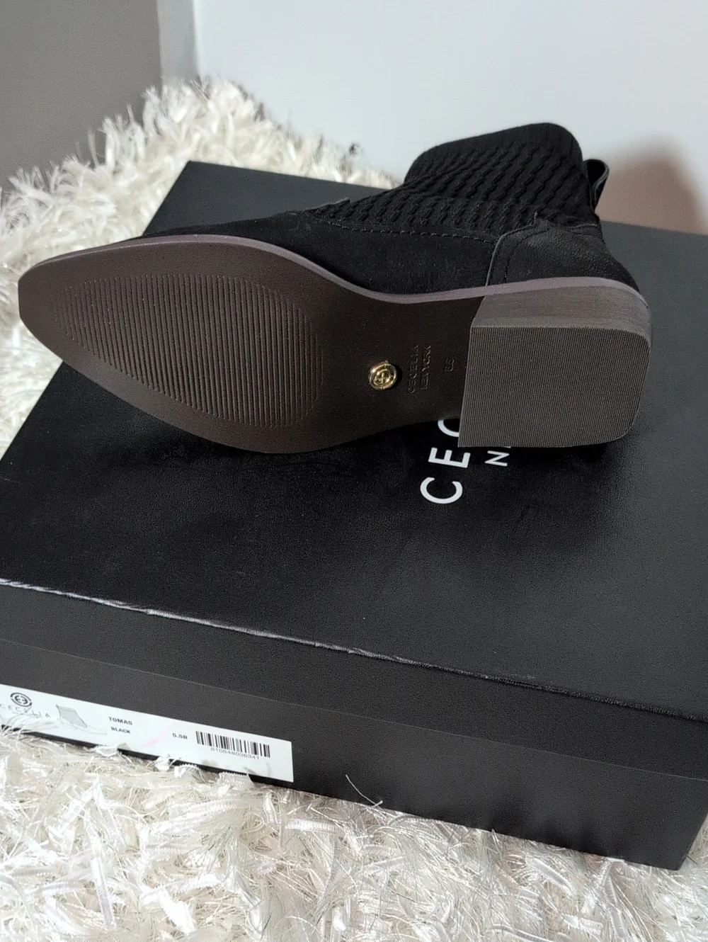 Cecelia New York Black Knit Chelsea Ankle Boot